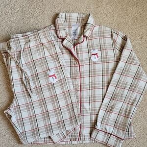 Disney Plaid Flannel Snowman Pajama Set